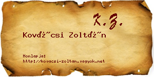 Kovácsi Zoltán névjegykártya